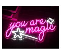 Señal de luz de neón Lámpara Relajante de neón con Letrero mágico Eres mágico para decoración Pared