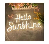 Señal de luz de neón Letrero de neón cálido Hola para Sol Lámpara Dormitorio para el hogar, para Ideal para cumpleaños niñas