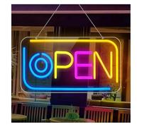 Señal de luz de neón Letrero de neón Regulable y Colorido con la Palabra Abierto para escaparates restaurantes