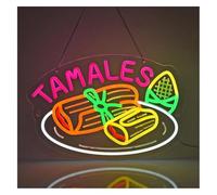 Señal de luz de neón Letrero de neón Tamales para Negocios, restaurantes, Tiendas y mercados (40 x 30 cm)