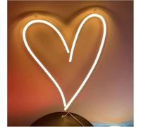 Señal de luz de neón Letrero estético con Luces de neón en Forma corazón, Regulable, para decoración Pared Dormitorio, 30 x 35,3 cm