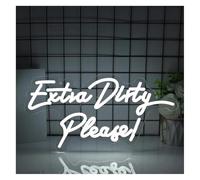 Señal de luz de neón Letrero Luminoso de neón con la Leyenda Extra Dirty Please (Muy Sucio, por Favor), Regulable, para Cocina o hogar. Medidas: 42,5 cm x 21,4