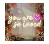 Señal de luz de neón Letrero Luminoso de neón «Eres Tan Amada», Blanco cálido, para habitación niñas, Bodas y Fiestas. 42x17cm