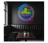 Señal de luz de neón Letrero luminoso de neón fideos ramen para tienda comida japonesa, 64 cm