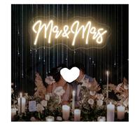Señal de luz de neón Letrero Luminoso de neón Sr. y Sra. Regulable para Ideal para Bodas, para Fiestas, dormitorios, compromisos Vacaciones(A)