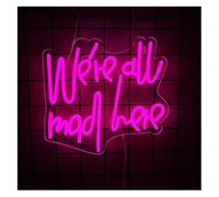 Señal de luz de neón Letrero Luminoso LED de neón con la Frase Estamos Todos Locos aquí para dormitorioresidencia estudiantil 34cmx31