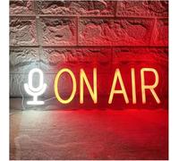 Señal de luz de neón Letrero Luminoso LED On Air para Estudio de grabación en para Vivo, decoración Pared para Sala Juegos, 40 x 13 cm