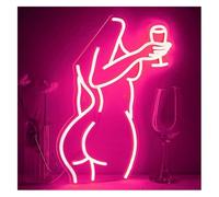Señal de luz de neón Letreros de neón con diseño Dama, Estilo Retro, Ideales para oficinas y Clubes(D)