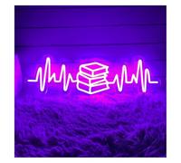 Señal de luz de neón Letreros de neón Decoración Letrero Latido del corazón en forma libro