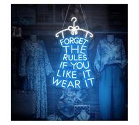 Señal de luz de neón Olvídate de Las Reglas si te Gusta, úsalo. Letrero neón con Brillo Ajustable 34 cm x 57(E)