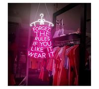 Señal de luz de neón Olvídate de Las Reglas si te Gusta, úsalo. Letrero neón con Brillo Ajustable 34 cm x 57(D)