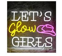 Señal de luz de neón para la decoración de Pared con Letrero neón Let's Glow Girls