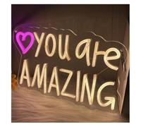 Señal de luz de neón para Letrero de neón Eres increíble Brillante para luz , con Interruptor Regulable, Adecuado
