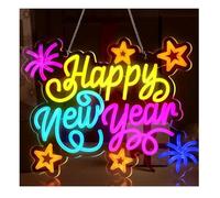 Señal de luz de neón para letreros de neón para Feliz Año Nuevo, decoración Pared, artículos para Fiestas