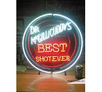 Señal de luz LED de neón real del Dr. Mcgillicuddys Best Shotever hecho a mano, tubo LED para decoración de pared de cueva de hombre, PVC, 14 x 17 pulgadas