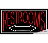 Señal de luz LED de neón real para baños con flecha de doble cara, tubo LED hecho a mano para decoración de pared de cueva de hombre, PVC, 14 x 17 pulgadas