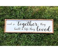 Señal de madera con texto en inglés "Dozili and so Together They Built a Life They Loved", para decoración rústica, de 6 x 20 pulgadas