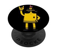 Señal de Mano de Rescate con Texto en inglés Battery Firefighter Mascot PopSockets PopGrip Adhesivo