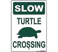 Señal de metal con diseño de tortuga lenta con gráfico, no Speeding Hilarious Epic de aluminio S placa decorativa para el hogar al aire libre, letrero industrial de 30,5 x 20,3 cm