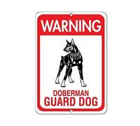 Señal de metal de aluminio con texto en inglés "Warning Doberman Guard Dog Pet Animal" de 8 x 12 pulgadas