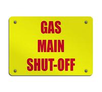 Señal de metal de aluminio resistente a la intemperie varios tamaños Gas Main Shut Off Estilo 1 peligro de emergencia 10INx7IN Horizontal Street Signs One Sign