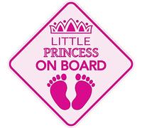 Señal de metal de metal, diseño de princesa a bordo de bebé con texto en inglés "Little Princess On Board"