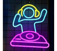 Señal de neón genial para decoración de pared. Señales de neón de reproductor DJ de Anywin, luces LED USB con atenuación para decoración de bar, regalos de decoración de neón para cumpleaños, fiesta