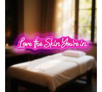 Señal de neón LED Love the Skin You're in para la decoración de la pared de Home Spa Beauty Cosmetic Salon, regalos de día de spa para mujeres, productos de spa, centro estético, puerta de salón