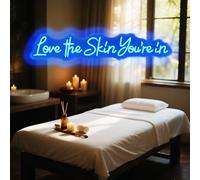 Señal de neón LED Love the Skin You're in para la decoración de la pared de Home Spa Beauty Cosmetic Salon, regalos de día de spa para mujeres, productos de spa, centro estético, puerta de salón