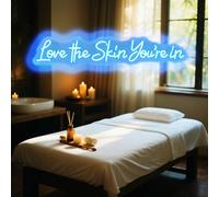 Señal de neón LED Love the Skin You're in para la decoración de la pared de Home Spa Beauty Cosmetic Salon, regalos de día de spa para mujeres, productos de spa, centro estético, puerta de salón