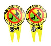 Señal de no hacer caca para perros reflectante de doble cara luminosa para evitar que los perros orinen con estaca 2pcs