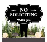 Señal de "No Soliciting", de metal , resistente a la intemperie y al óxido