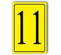Señal de número 11, letreros de números para espacios públicos, letreros de números al aire libre, letrero numerado para estacionamientos, letreros de números de aluminio para cancha de tenis, 8 x 12