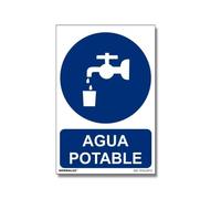 Señal de obligación con tintas UV Agua Potable SEKURECO