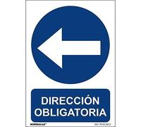 Señal de obligación Dirección Obligatoria Izquierda con tintas UV SEKURECO