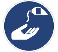 Señal de obligación usar crema de protección, UE 10 unid.