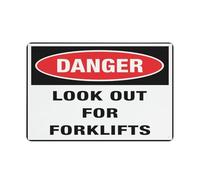 Señal de peligro con texto en inglés «Look Out For Forklifts», lámina de aluminio de grado 8 x 12, resistente a la intemperie, impermeable, fácil de montar