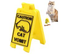 Señal De Peligro De Vómito Gato Suelo Mojado, Señal Peligro De Vómito De Gato - Señal De Vómito Para La Familia De Mascotas - Novedad Con Impresión 3D, Decoración Para Gatos Hum