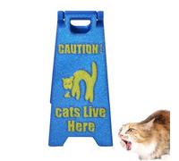 Señal de precaución para gatos,Señal de precaución para vómitos de gatos, Divertida señal de advertencia de gato impresa en 3D, Exquisito letrero de gato para patio, novedad, letrero de precaución par