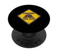 Señal de precaución para perro de Terranova, regalo divertido para cachorros Newfie PopSockets PopGrip Adhesivo