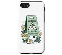 Señal de precaución resbaladiza al leer Humor Carcasa para iPhone SE (2020) / 7 / 8