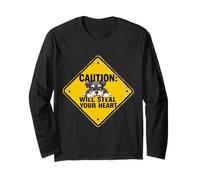 Señal de precaución Schnauzer Dog Funny Gift Schnauzer Puppy Manga Larga