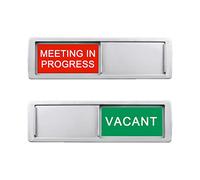 Señal de privacidad vacant ocupada, vacant or Meeting in Progress para el hogar, oficina, hoteles, sala de conferencias, señal de puerta deslizante que indica si la habitación está vacante u ocupada