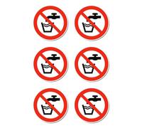 Señal de prohibición de agua potable P005 - DIN EN ISO 7010 / ASR A1.3 - Pegatinas de 5 cm de diámetro, 6 unidades