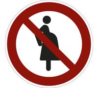 Señal de prohibición prohibido para mujeres embarazadas, UE 10 unid.