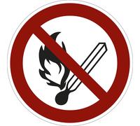 Señal de prohibición prohibido prender fuego, fumar o la presencia de llamas, UE 10 unid.
