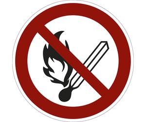 Señal de prohibición prohibido prender fuego, fumar o la presencia de llamas, UE 10 unid.