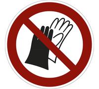 Señal de prohibición prohibido usar guantes de protección, UE 10 unid.