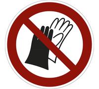 Señal de prohibición prohibido usar guantes de protección, UE 10 unid.