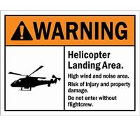 Señal De Prohibido Advertencia: Riesgo De Lesiones En La Zona De Aterrizaje De Helicópteros Decorativo Metal Cartel Puerta Duradero Placa De La Pared Póster para Oficina Cafetería 20X30Cm